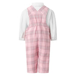 Check Dungaree and Blouse Set