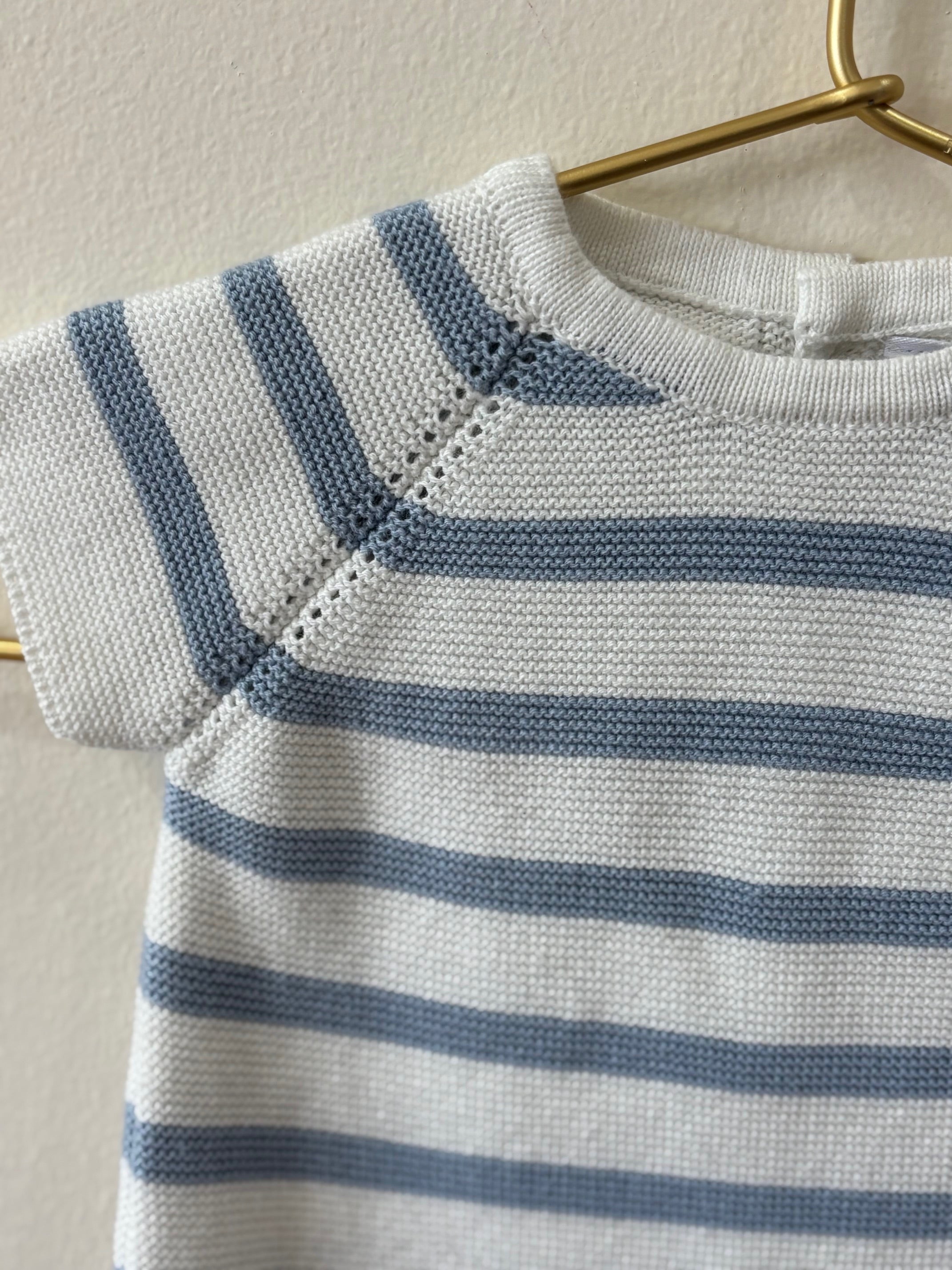 Short Romper Knit Striped  Surrey (Multiple Colors)