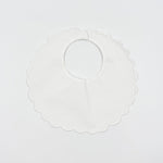 Edward Boutross White Scalloped Baby Bib
