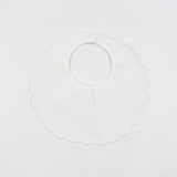 Edward Boutross White Scalloped Baby Bib