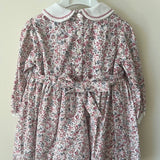 Smocked Floral Dress with Collar - Rose