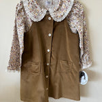 Velvet Jumper with Floral Blouse - Gold