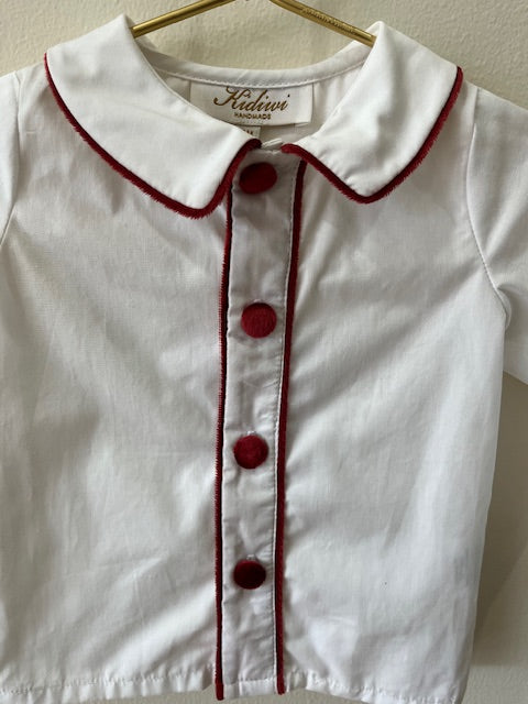 Noa Shirt - Burgundy Piping