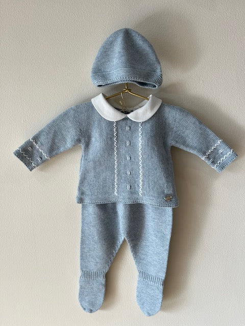 Preston Gift Set - Draylon Knit - Blue Grey