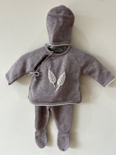 Sherwood Knit Leaves - Cotton Set - Taupe