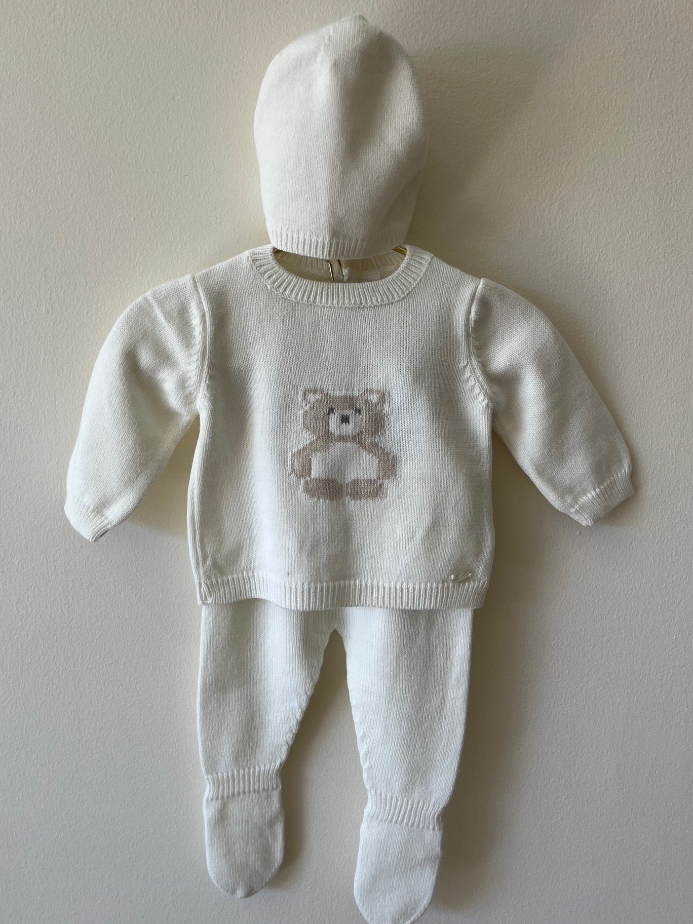 Knit Bear Gift Set - Ivory