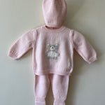 Knit Bear Gift Set - Baby Pink