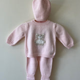 Knit Bear Gift Set - Baby Pink