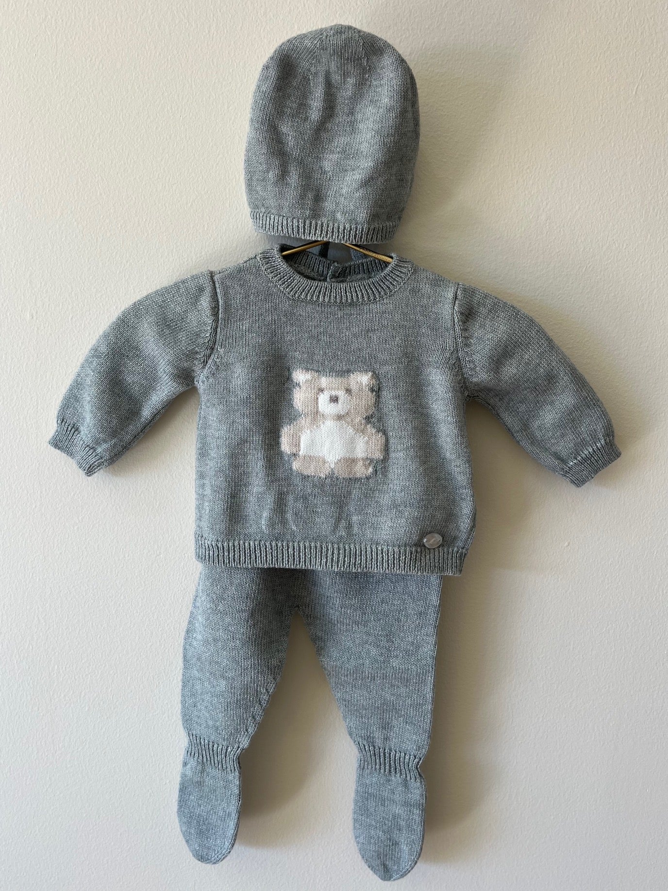 Knit Bear Gift Set - Sage