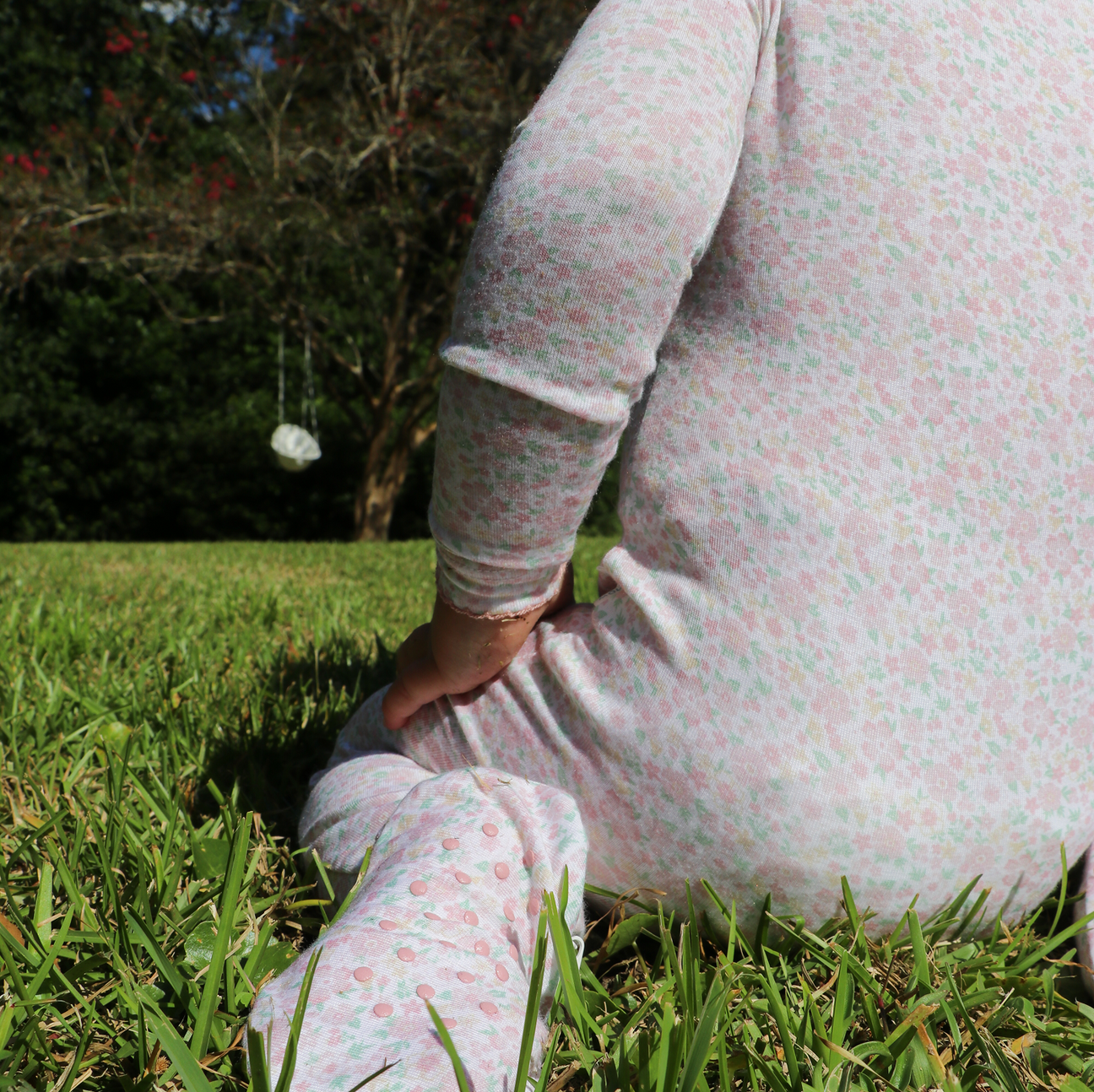 Baby Antique Floral Pima Footie