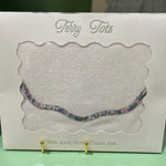 Bib & Burp Set - Blue Floral Scalloped Edge