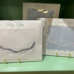 Bib & Burp Set - Blue Floral Scalloped Edge