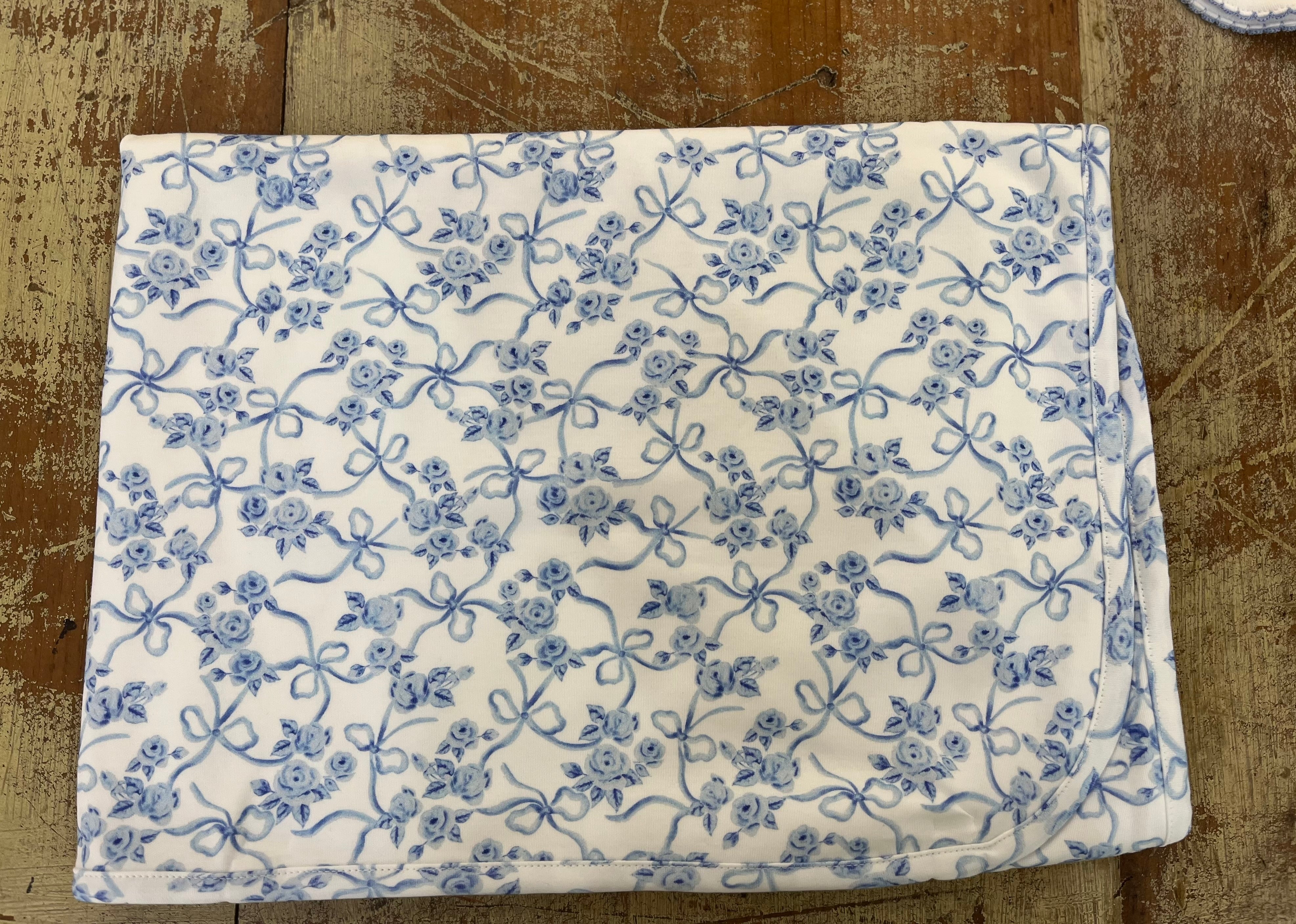 Blue Romantic Toile Receiving Blanket