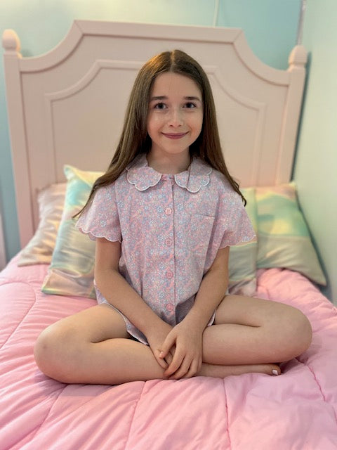 Petite Plume Colette Short Set in Fleur Blush