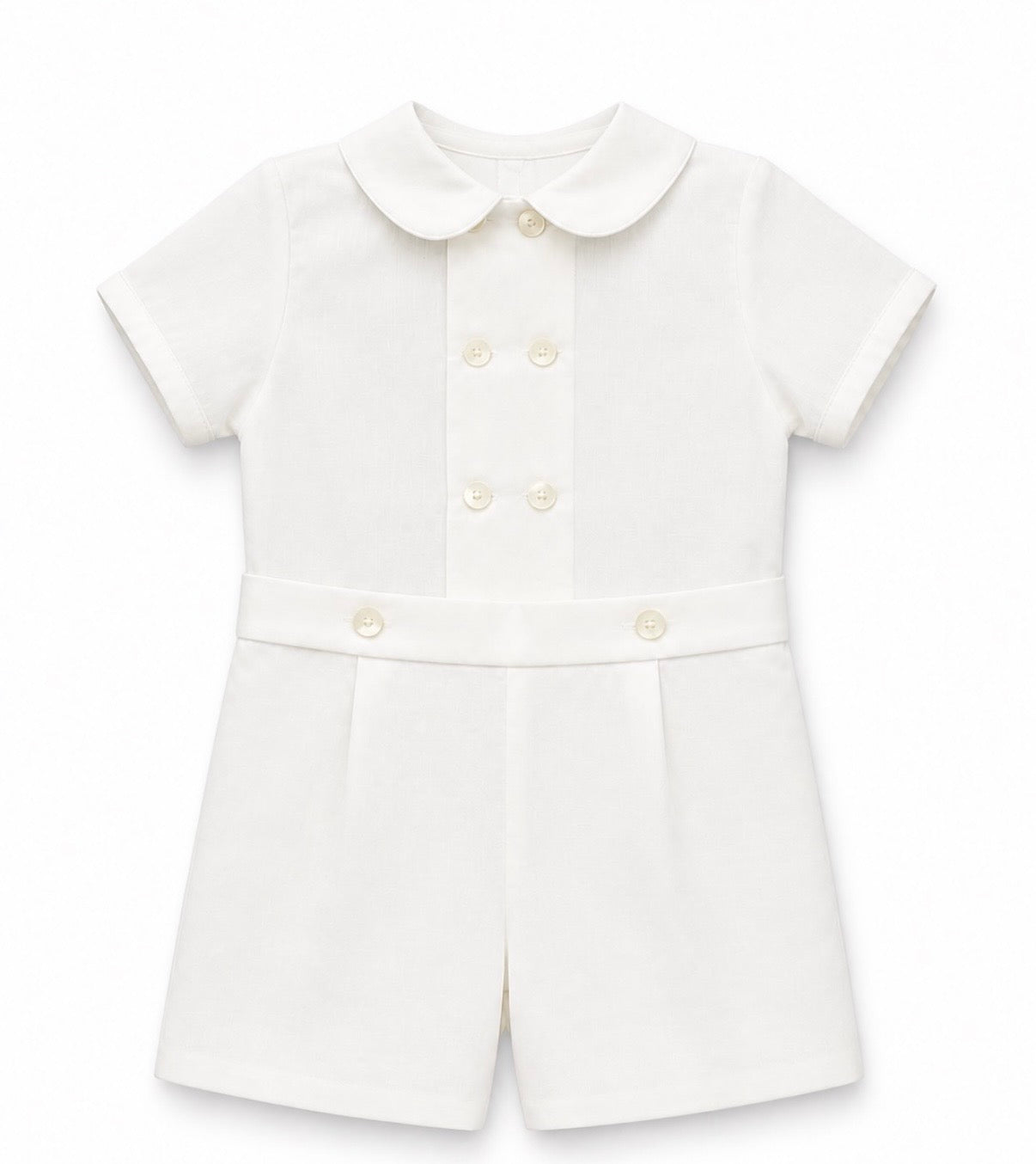 Sarah Louise Ivory Two Piece Short and Shirt Set 013843
