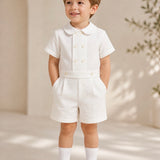 Sarah Louise Ivory Two Piece Short and Shirt Set 013843
