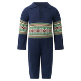 Navy Fairisle Knitted One Piece