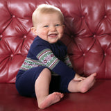 Navy Fairisle Knitted One Piece