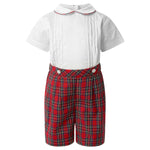 Red Tartan Shirt and Short Set