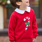 Little English Intarsia Sweater - Candy Cane styled
