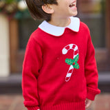 Little English Intarsia Sweater - Candy Cane styled