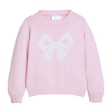 Intarsia Sweater - Light Pink Bow