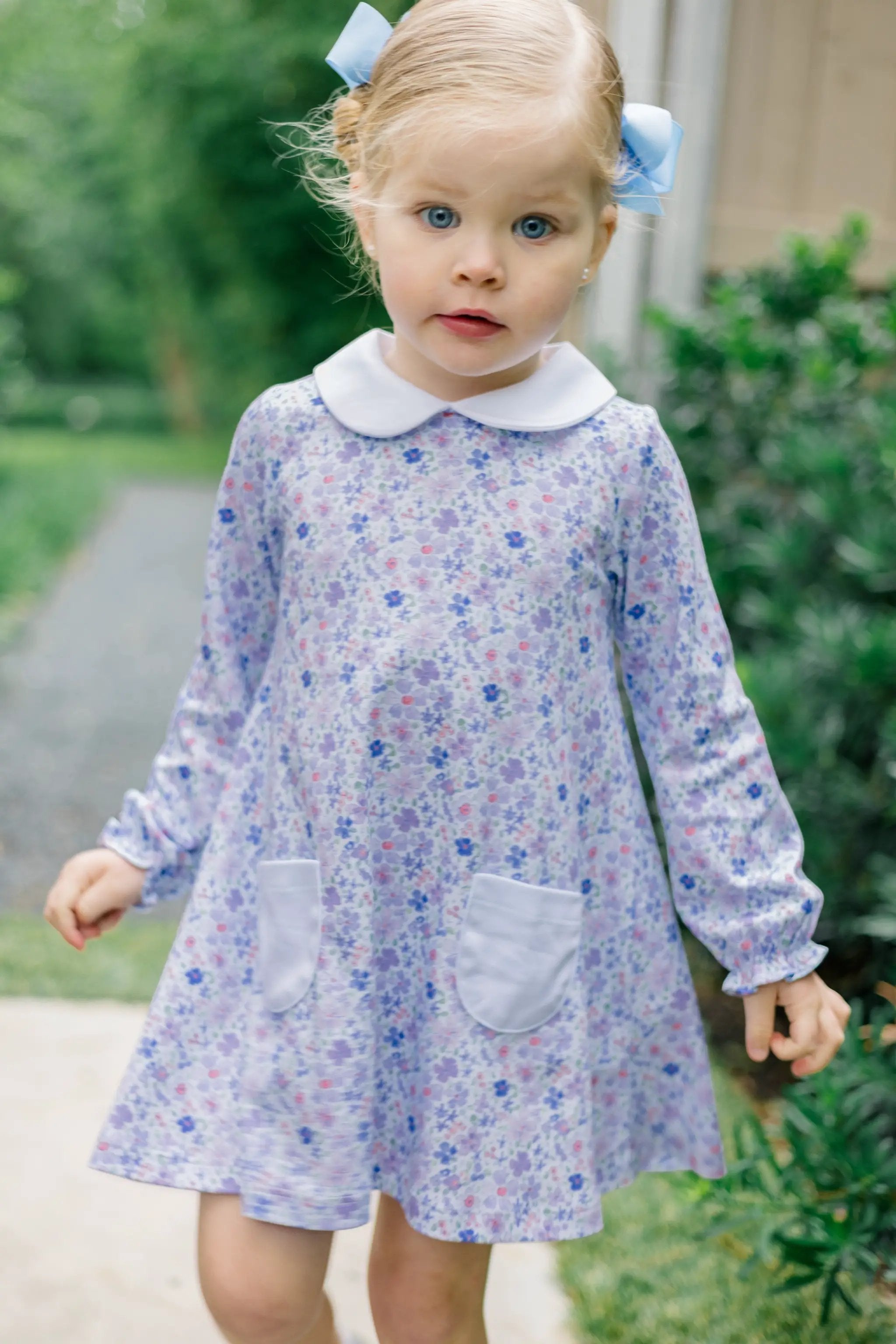 The Proper Peony Iris Garden dress detail