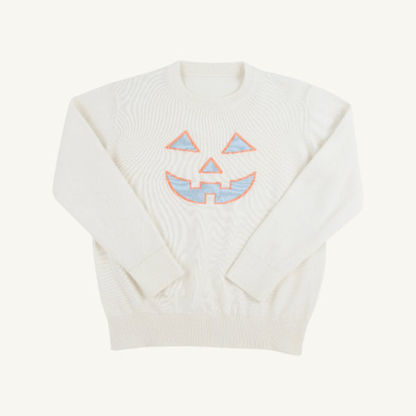 Isaac's Intarsia Sweater - Palmetto Pearl/ Pumpkin Face