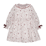 Kidiwi Adeline smocked dress, burgundy floral, girls and baby sizes