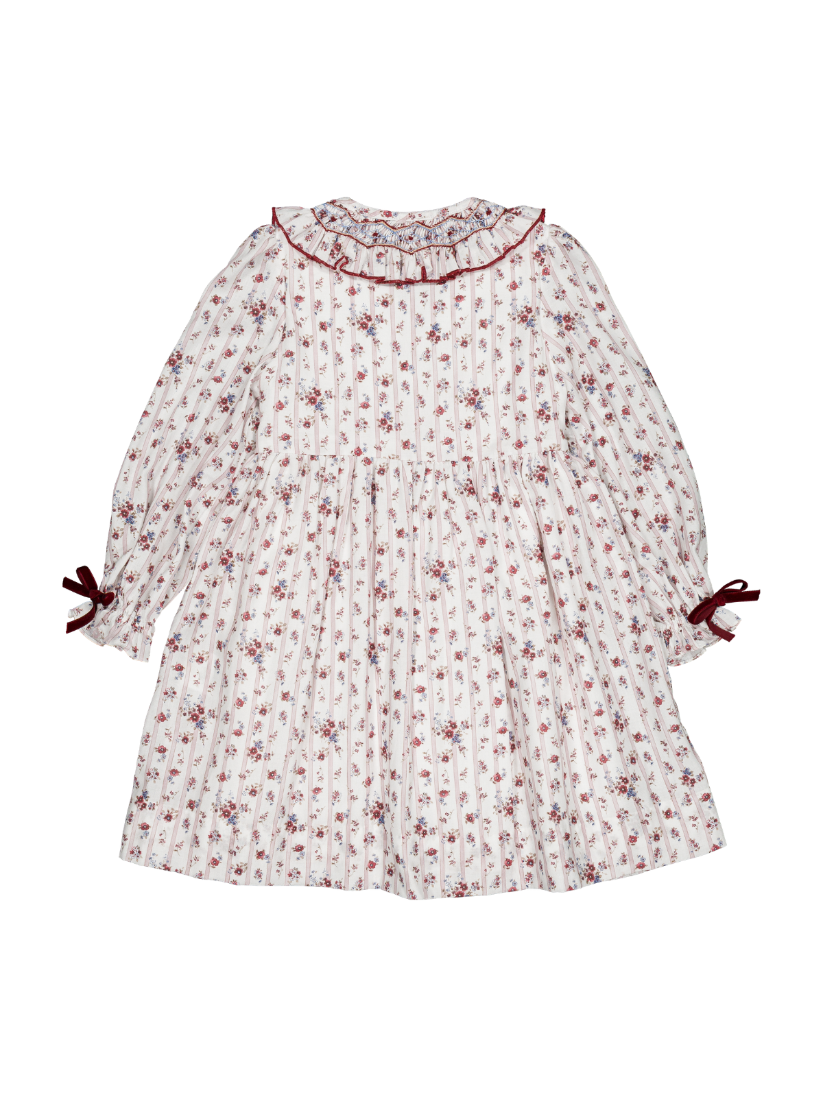 Kidiwi Adeline smocked dress, burgundy floral, girls and baby sizes