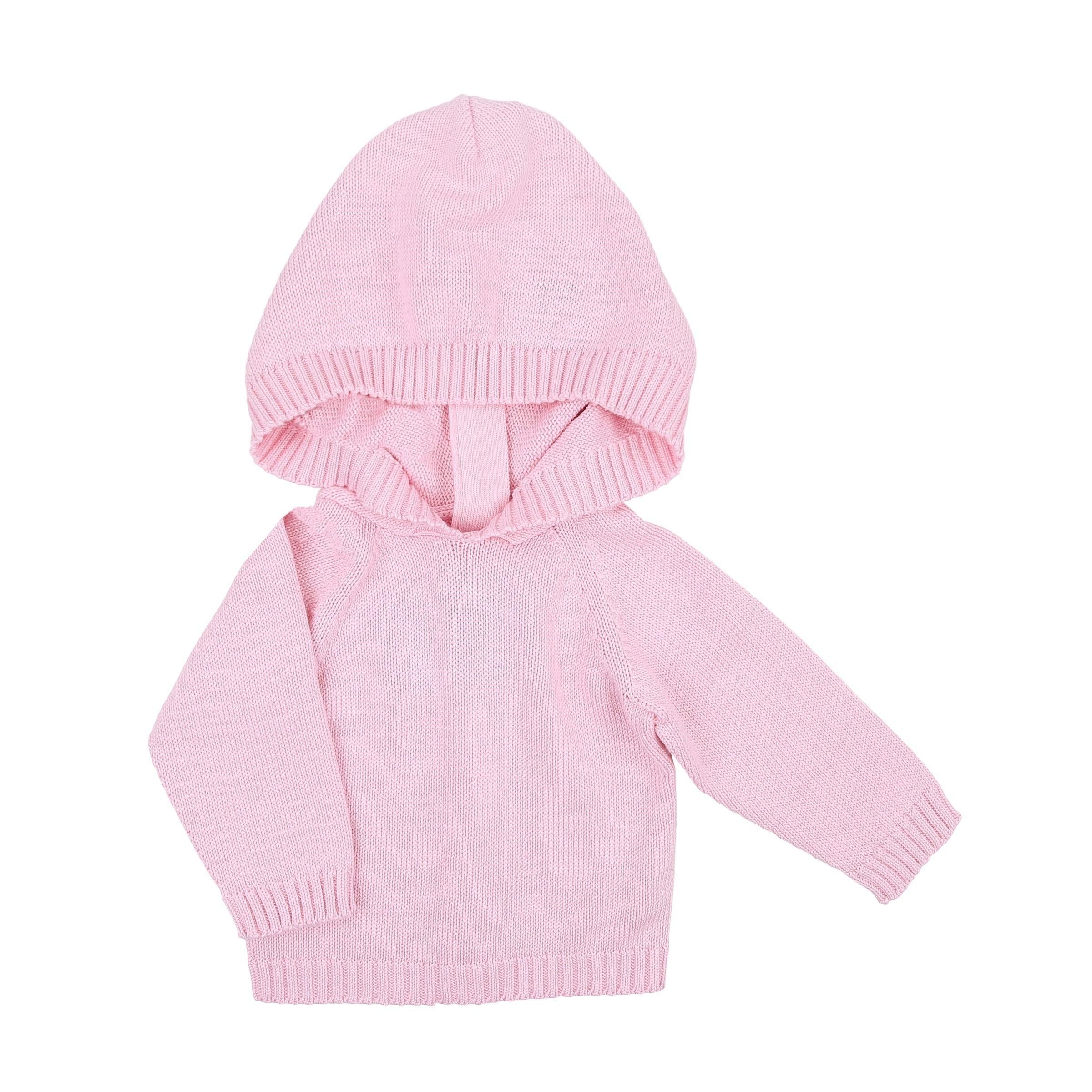 Essentials Knits Pink Hooded Zip Pullover