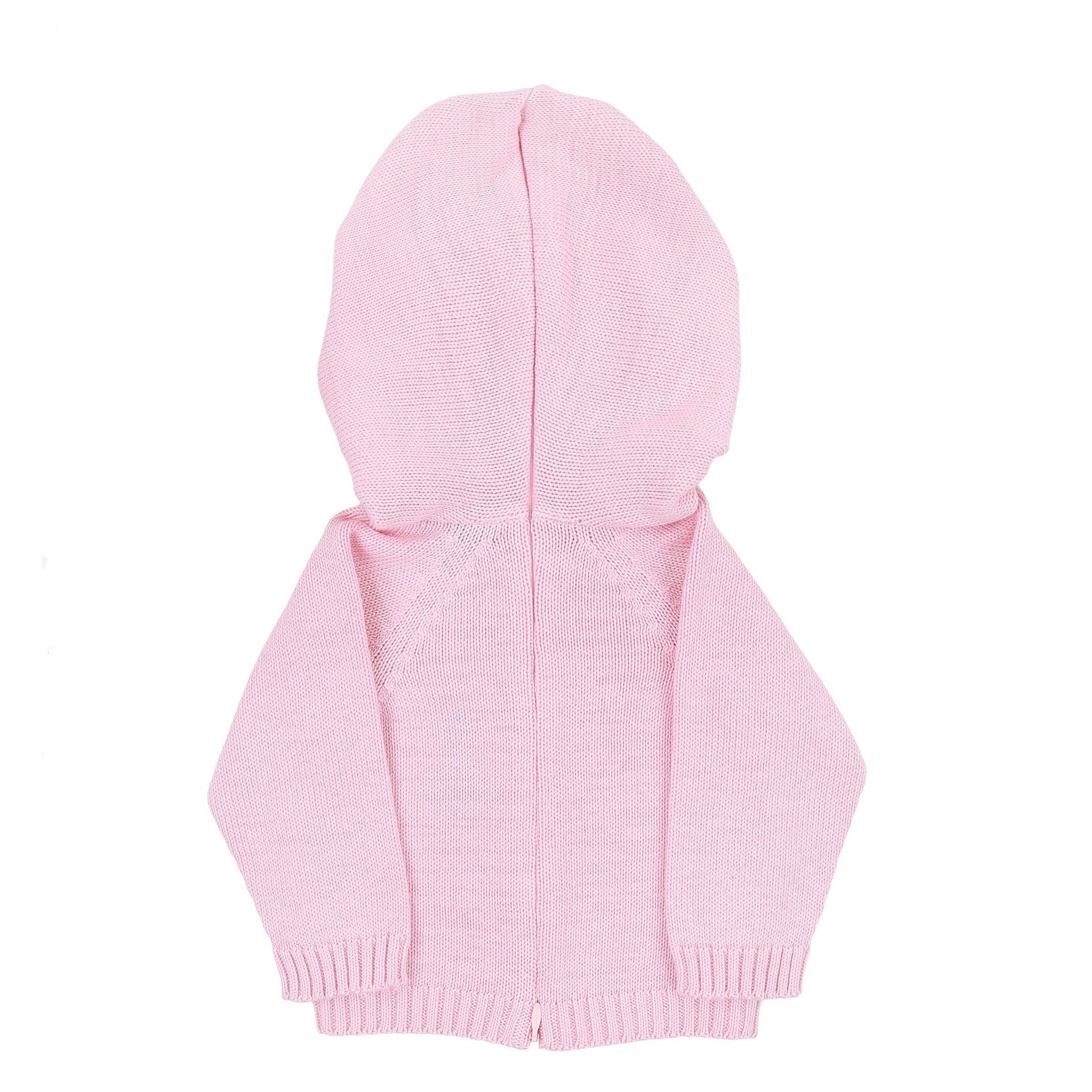 Essentials Knits Pink Hooded Zip Pullover