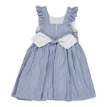 Kidiwi Bégonia Smocked Dress - Navy Blue Stripes