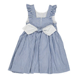 Kidiwi Bégonia Smocked Dress - Navy Blue Stripes