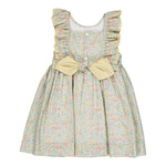 Kidiwi Mélina Smocked Dress - Coral Yellow Floral Print