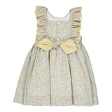 Kidiwi Mélina Smocked Dress - Coral Yellow Floral Print
