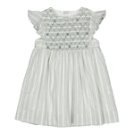 Kidiwi Léanne Smocked Dress - Mint Stripe