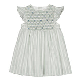 Kidiwi Léanne Smocked Dress - Mint Stripe