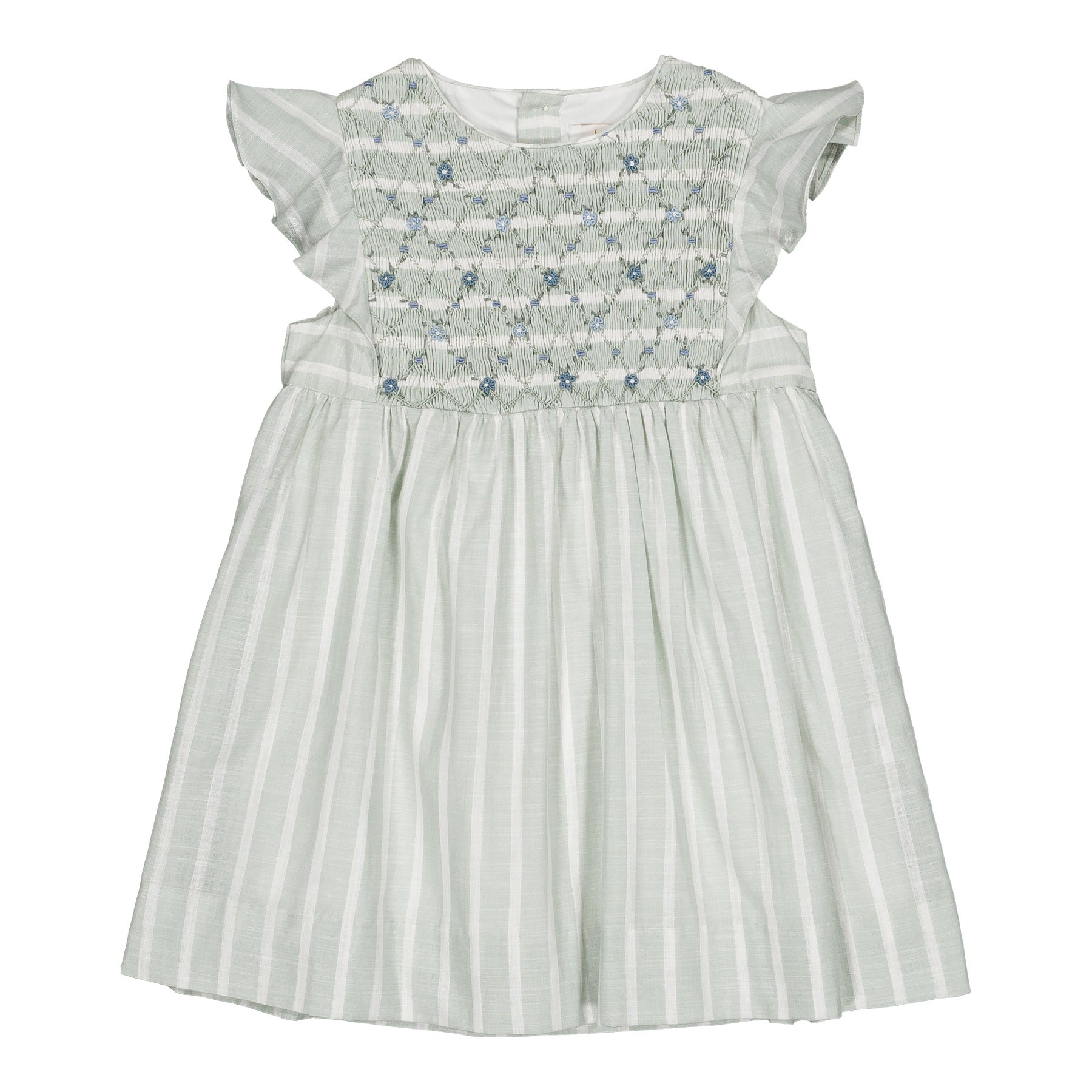 Kidiwi Léanne Smocked Dress - Mint Stripe