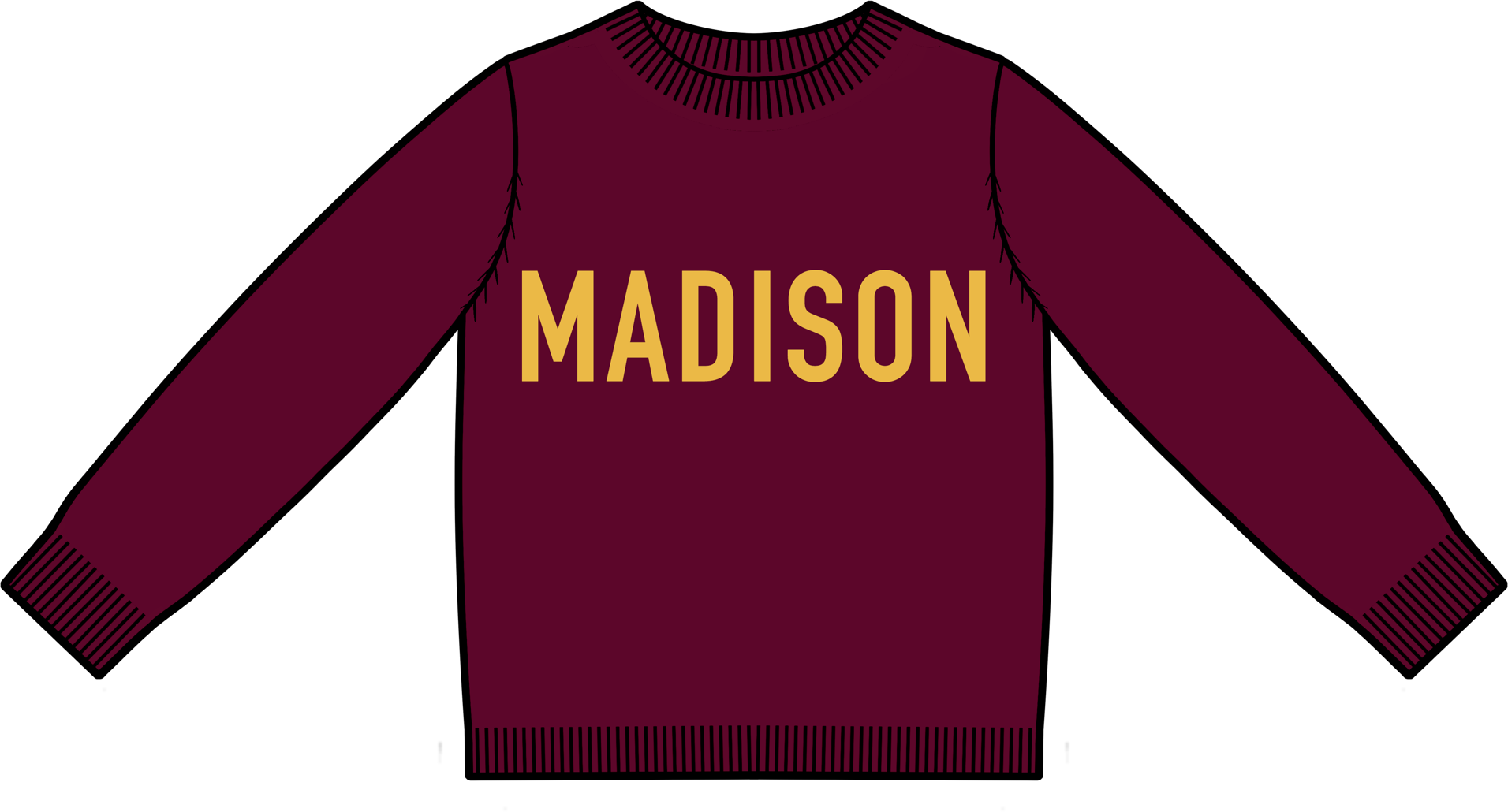 PRE-ORDER Madison Kids Classic Crew Sweater - Dodger Maroon