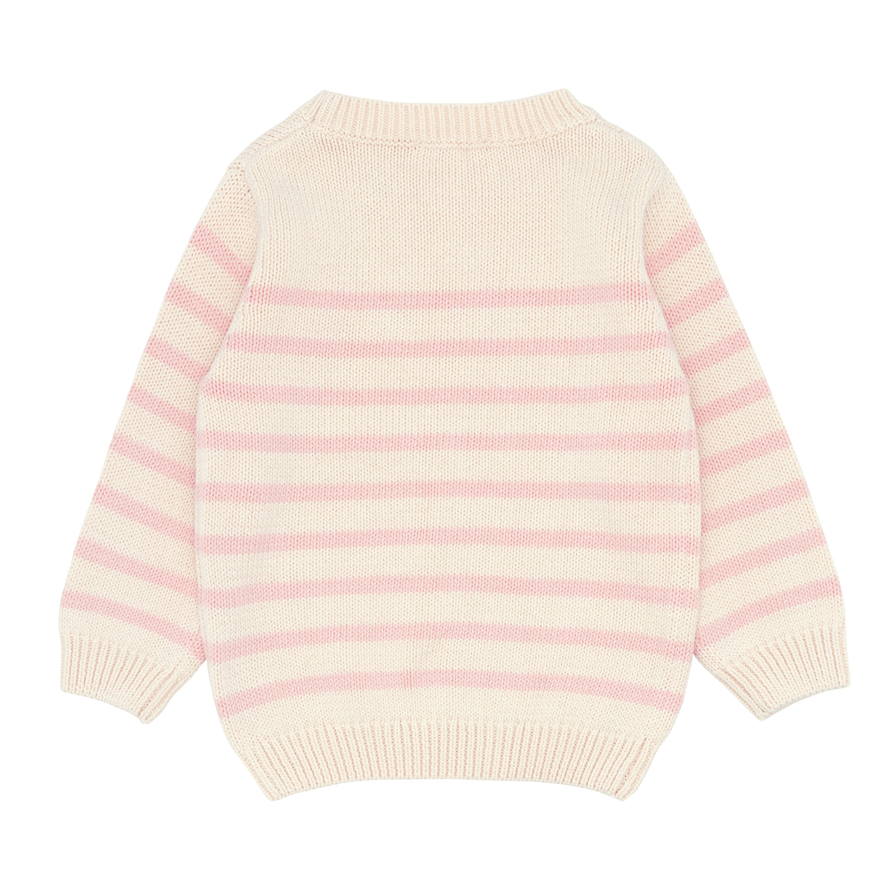 Unisex Pink And Cream Stripe Knit Sweater