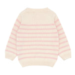 Unisex Pink And Cream Stripe Knit Sweater