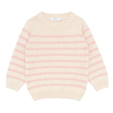 Unisex Pink And Cream Stripe Knit Sweater