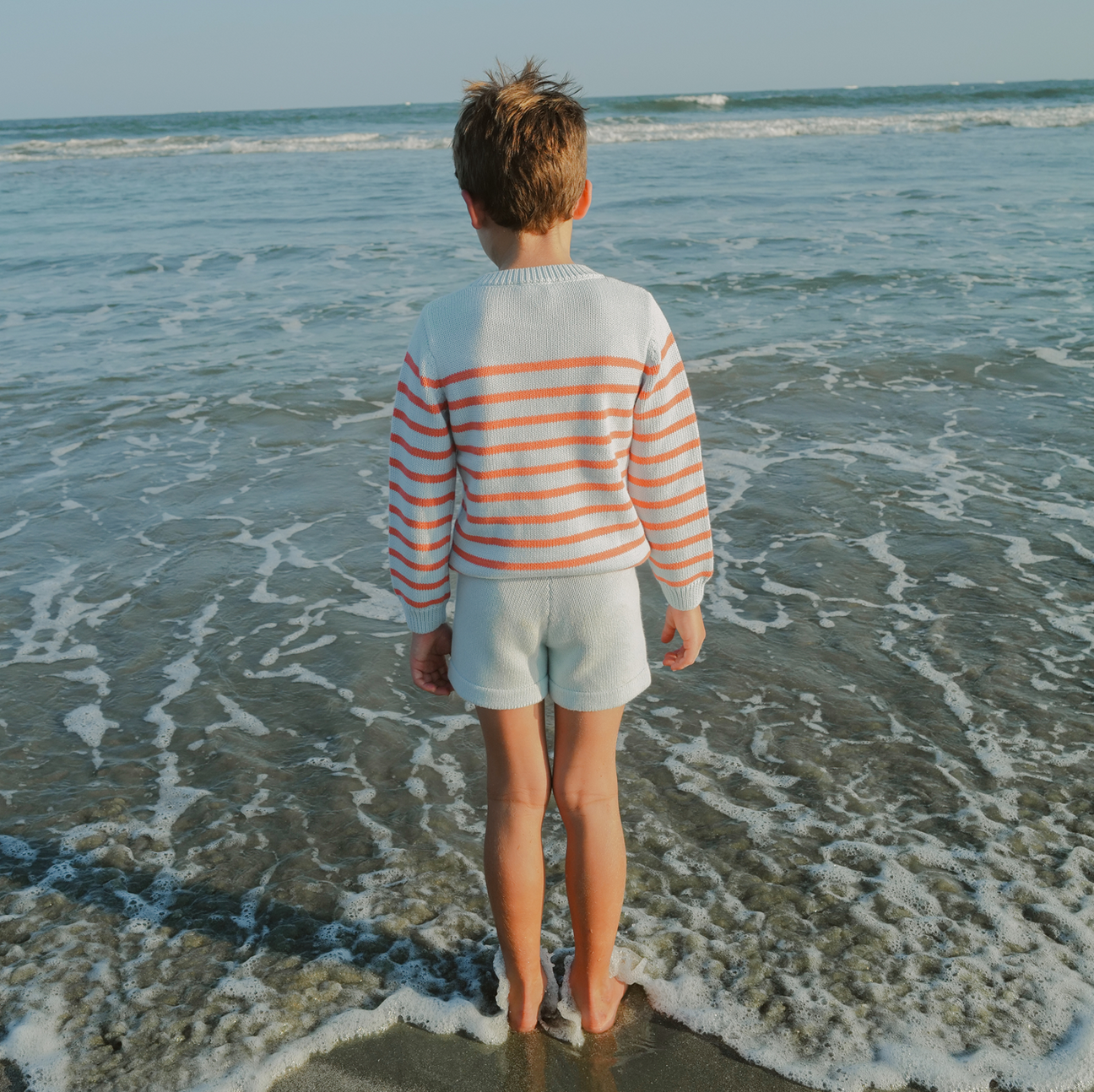 Unisex Light Blue Knit Shorts