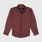 Properly Tied Boys Woodland Sportshirt in Beetroot plaid