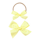 Satin Bow - Lemon Sash Clip: Small Bow / Alligator Clip