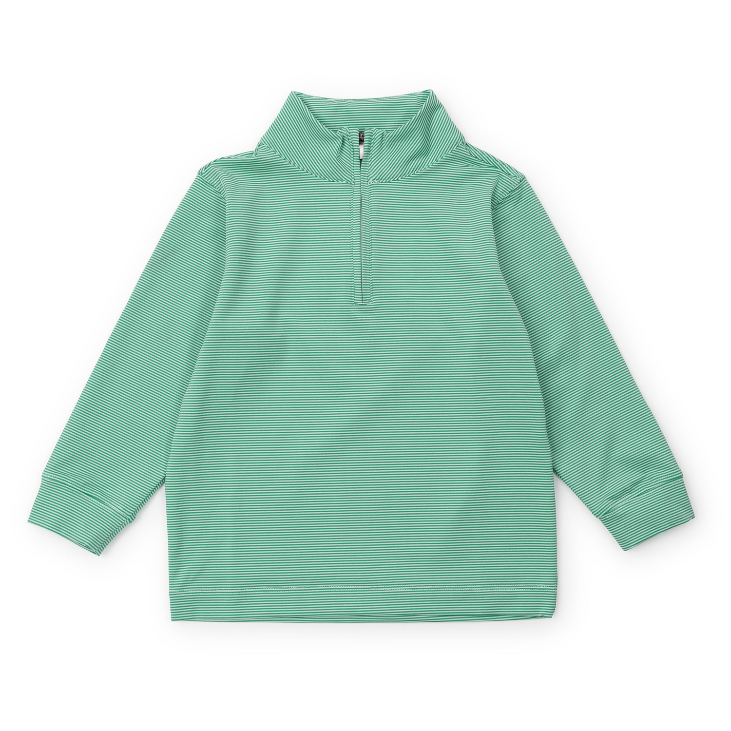 Sam Quarter Zip - Green and White Stripes