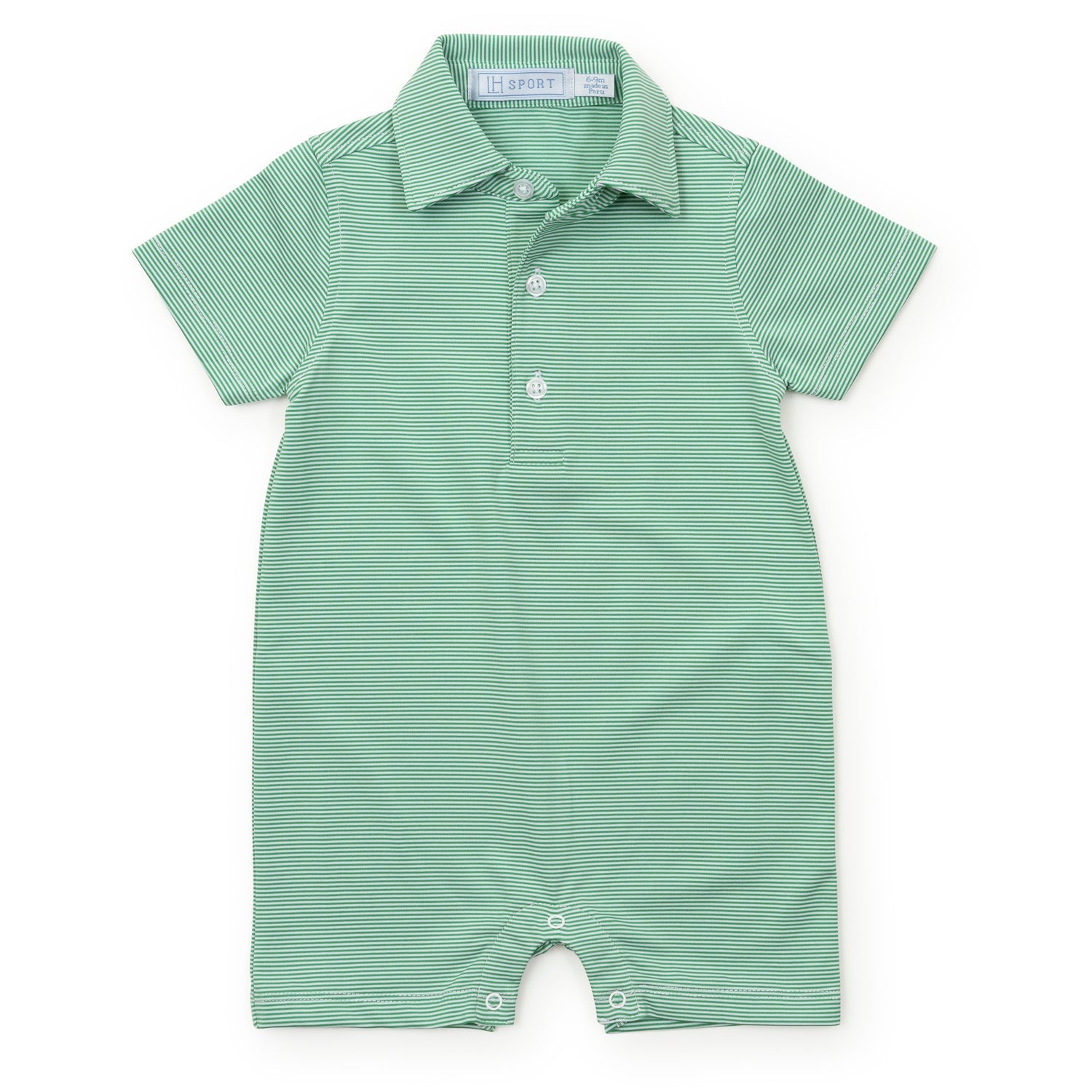 Austin Romper - Green and White Stripes