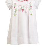 Joyful Dress by The Proper Peony, traditional white and red holiday dress