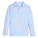 Long Sleeve Polo - Light Blue Stripe